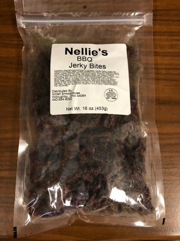 Nellie's Beef Jerky Bites, 1 Pound Bulk Bag, BBQ