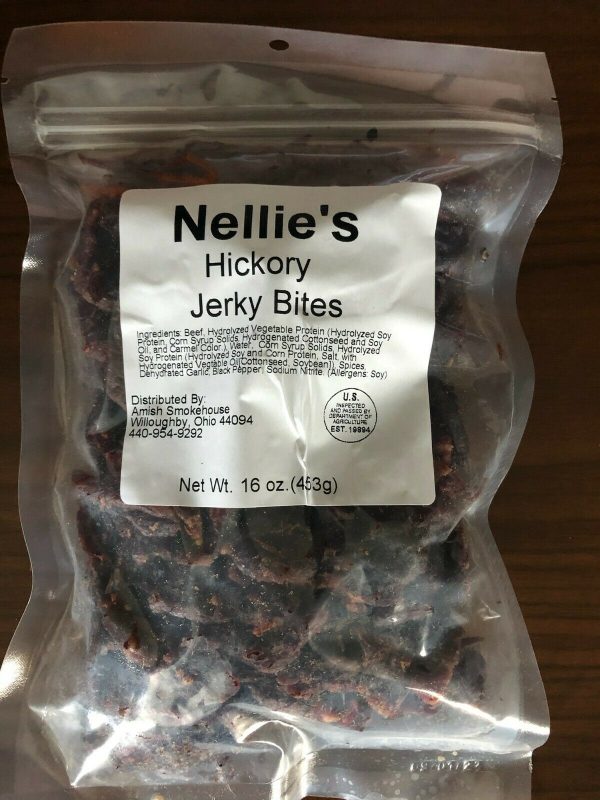 Nellie's Beef Jerky Bites, 1 Pound Bulk Bag, Hickory