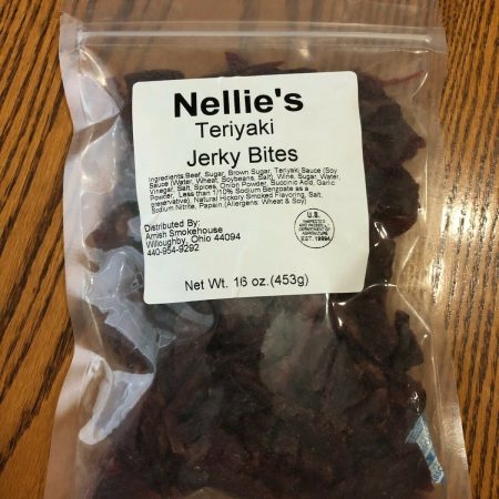 Nellie's Beef Jerky Bites, 1 Pound Bulk Bag, Teriyaki
